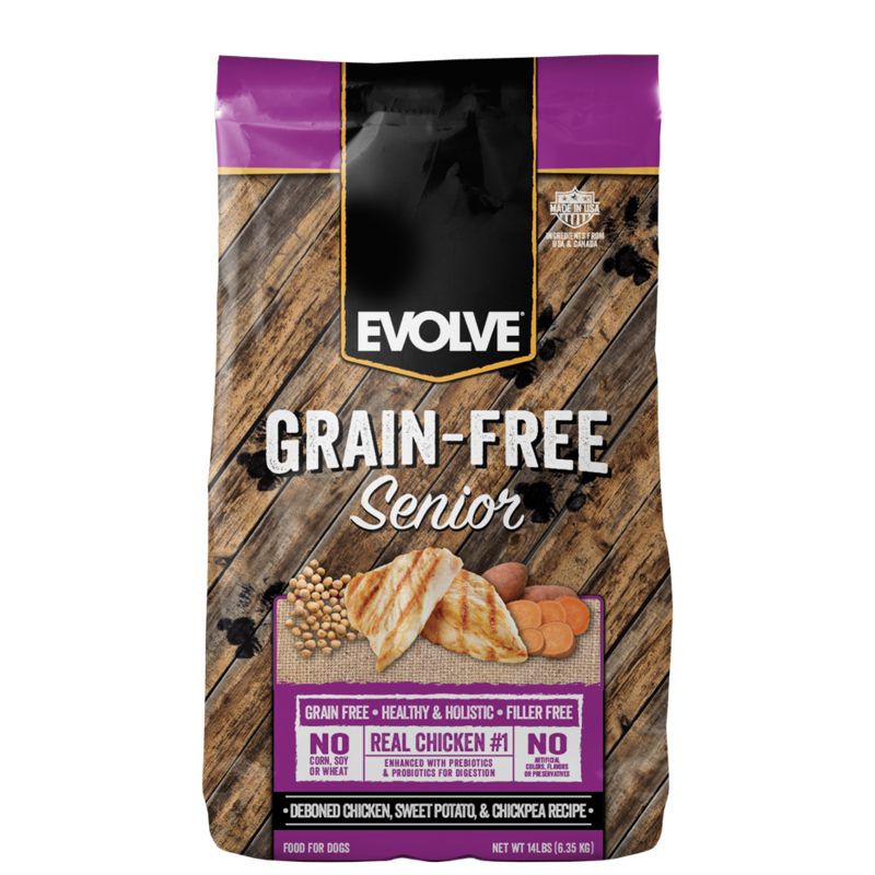 Evolve Grain-Free Senior & Light Pavo y Garbanzo 4 Empaque Evolve Grain-Free Senior & Light Pavo y Garbanzo de 6,35 kg