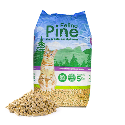 Feline Pine Arena Ecológica de Pino para Gato 4 Empaque Feline Pine Arena Ecológica de Pino para Gato de 5 kg