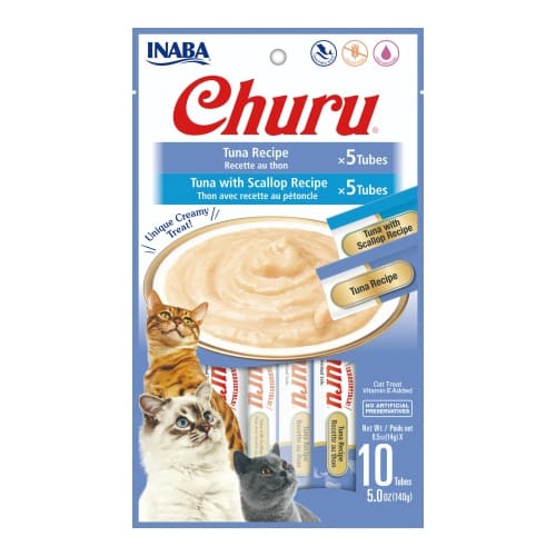 Inaba Churu Gato Variedad de Atún y Atún con Vieira (10 Tubos) 1 Alimento Inaba Churu Gato Variedad de Atún y Atún con Vieira (10 Tubos) para perros