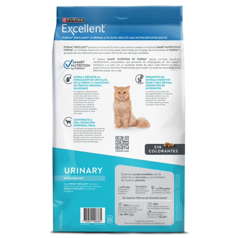 Purina Excellent Urinary Cat 2 Empaque Purina Excellent Urinary Cat de 1 kg