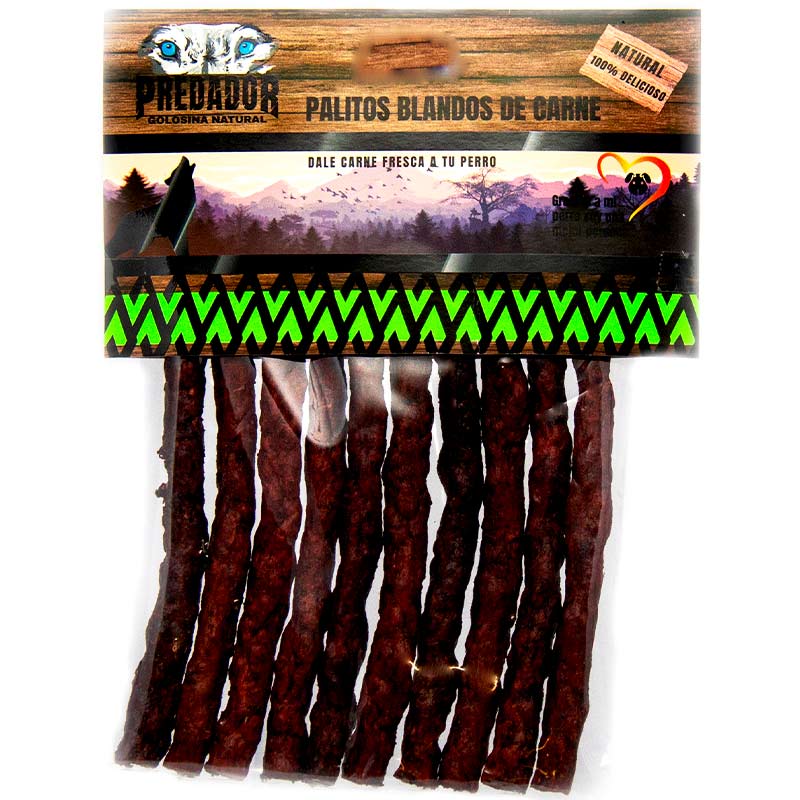 Predador Palitos Blandos de Carne 10 uds 1 Alimento Predador Palitos Blandos de Carne 10 uds para perros