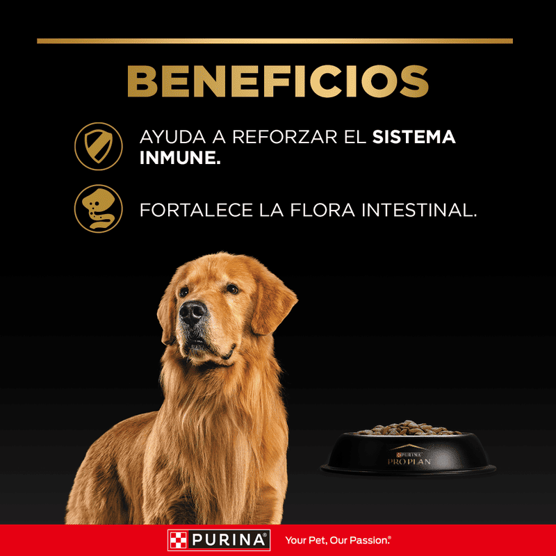 Purina Pro Plan Adulto Razas Medianas Complete con OptiLife 4 Empaque Purina Pro Plan Adulto Razas Medianas Complete con OptiLife de 3 kg