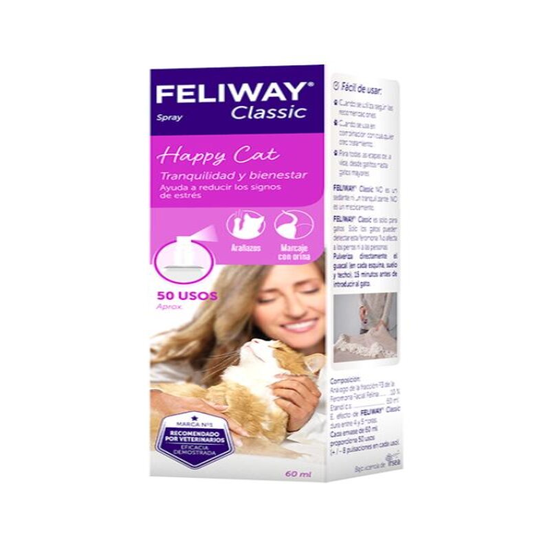 Feliway Classic Spray Calmante de Feromonas Felinas (60 ml) 2 Empaque Feliway Classic Spray Calmante de Feromonas Felinas (60 ml) de 60 mililitro