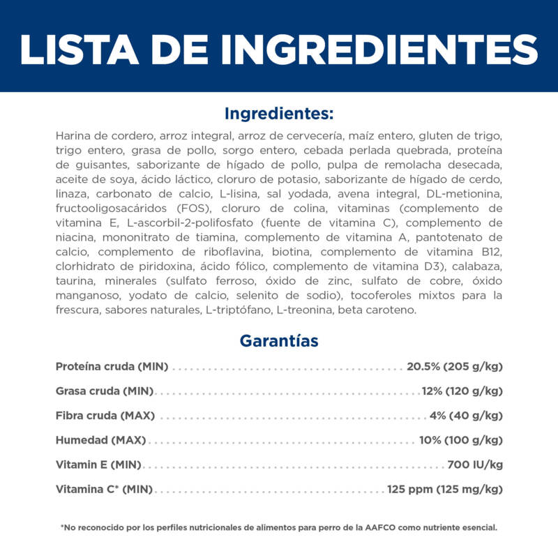 Hill's Science Diet Small & Mini Adult Cordero 4 Empaque Hill's Science Diet Small & Mini Adult Cordero de 4.5 lb