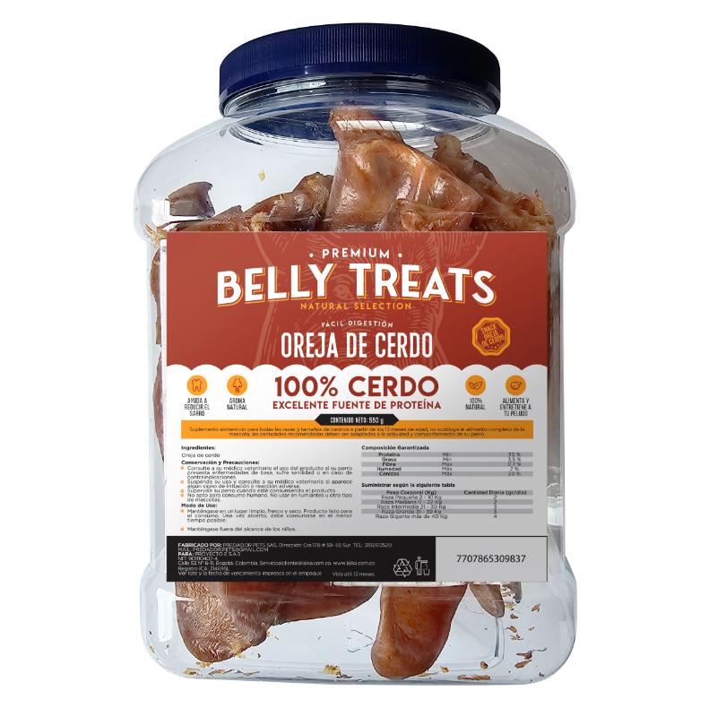 Belly Treats Orejas de Cerdo Bombonera 550 g 1 Alimento Belly Treats Orejas de Cerdo Bombonera 550 g para perros