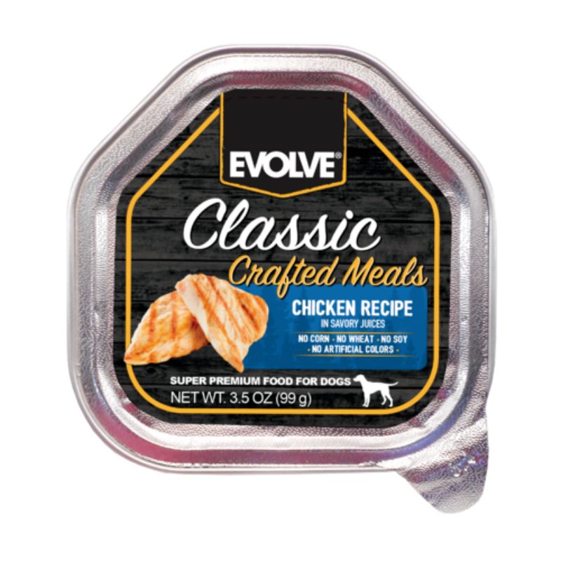 Evolve Crafted Meals Pollo Bandeja 99 g 1 Alimento Evolve Crafted Meals Pollo Bandeja 99 g para perros