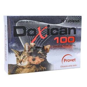 Doxican 100 mg Doxiciclina Antibiótico (Caja x 20 Tabletas) para perros