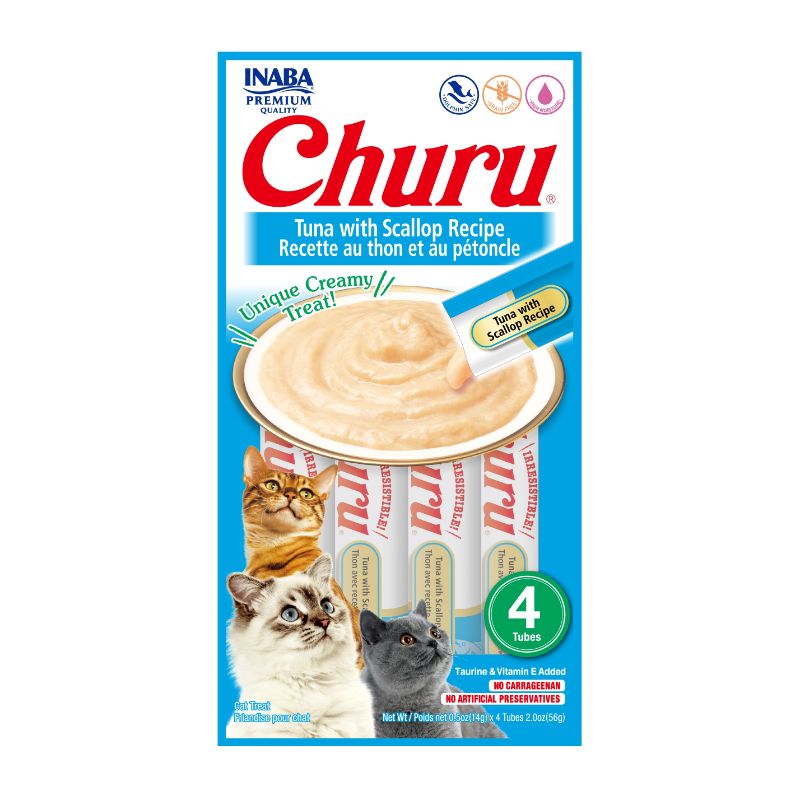 Inaba Churu Gato Atún con Vieira (4 Tubos) 1 Alimento Inaba Churu Gato Atún con Vieira (4 Tubos) para perros