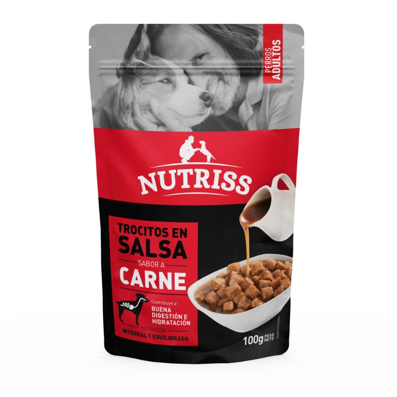 Nutriss Pouch Carne en Salsa Adulto 100 g 1 Alimento Nutriss Pouch Carne en Salsa Adulto 100 g para perros