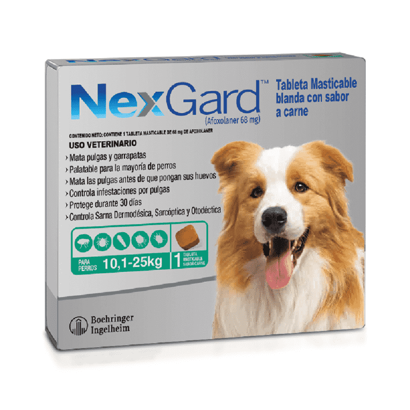 NexGard Antipulgas para Perros de 10.1 a 25 kg 1 NexGard Antipulgas para Perros de 10.1 a 25 kg para perros