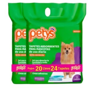 Petys Tapetes Absorbentes Medianos (Edición Especial 24 Unidades) para perros