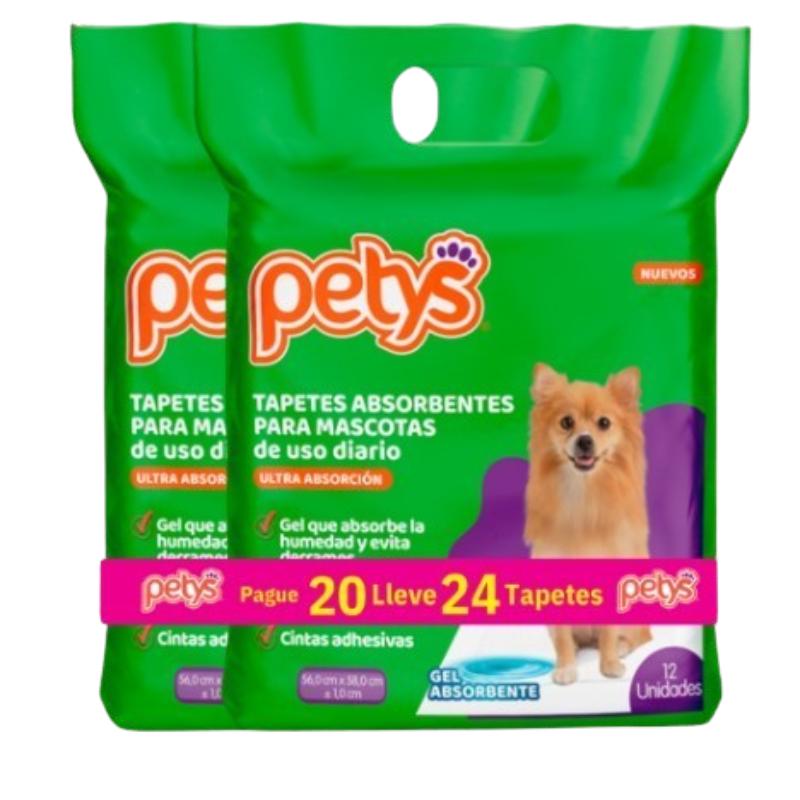 Petys Tapetes Absorbentes Medianos (Edición Especial 24 Unidades) 1 Petys Tapetes Absorbentes Medianos (Edición Especial 24 Unidades) para perros