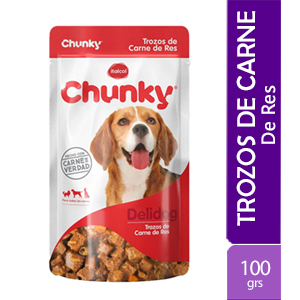 Alimento Chunky Delidog Pouch Trozos de Res Adulto 100 g para perros