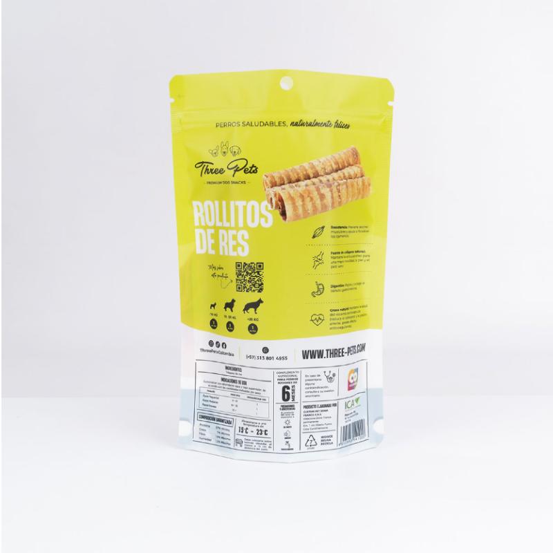 Three Pets Rollitos de Res 60 g 2 Empaque Three Pets Rollitos de Res 60 g de 60 g