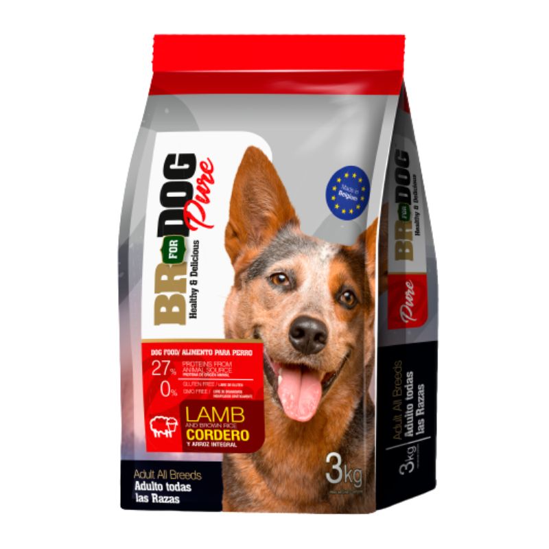 BR For Dog Pure Adulto Cordero y Arroz 2 Empaque BR For Dog Pure Adulto Cordero y Arroz de 1 kg