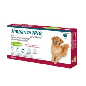 Simparica Trio Antipulgas para Perros de 20 a 40 kg para perros