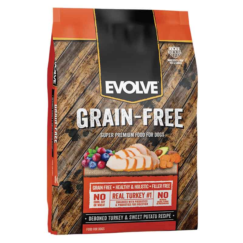 Evolve Grain-Free Turkey & Sweet Potato Recipe Dog 3 Empaque Evolve Grain-Free Turkey & Sweet Potato Recipe Dog de 11.8 kg