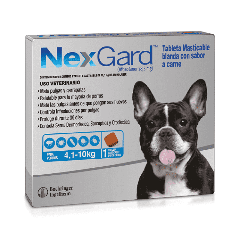NexGard Antipulgas para Perros de 4.1 a 10 kg 1 NexGard Antipulgas para Perros de 4.1 a 10 kg para perros
