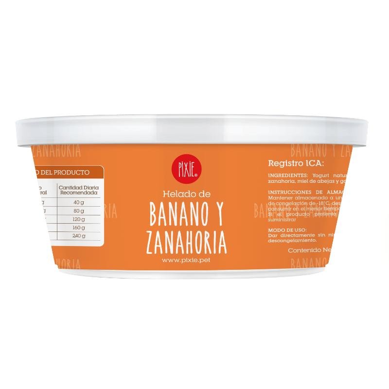Pixie Helado para Perro sabor Banano y Zanahoria 110 g 1 Alimento Pixie Helado para Perro sabor Banano y Zanahoria 110 g para perros