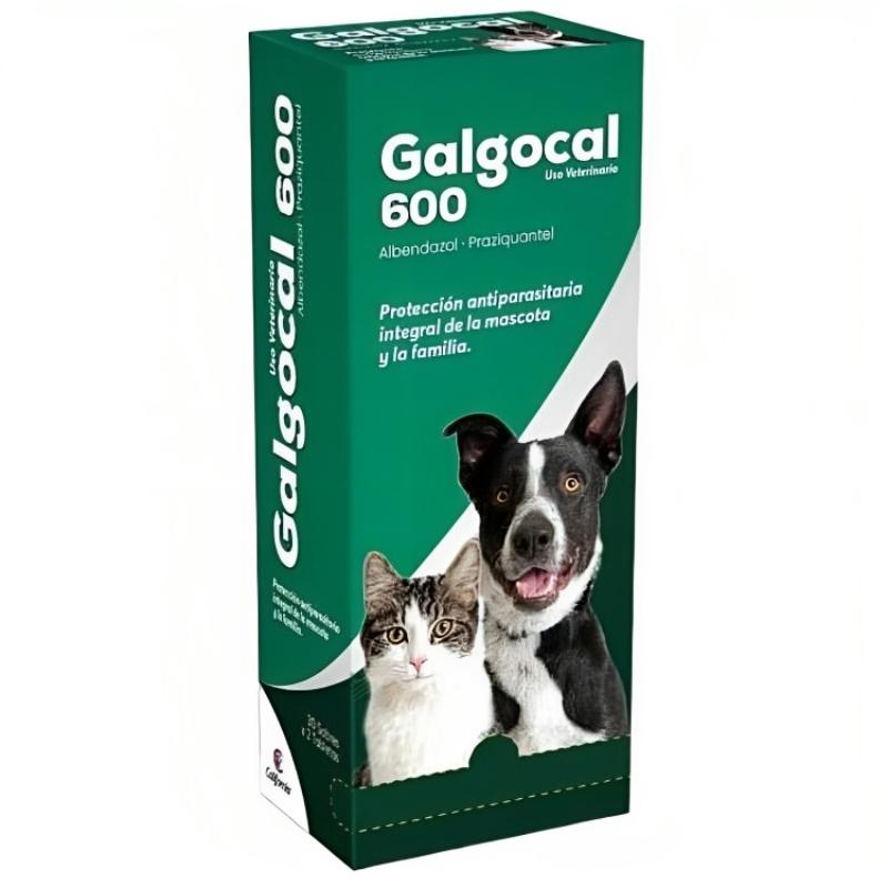 Galgocal 600 mg Desparasitante Interno (Sobre x 2 Tabletas) 1 Galgocal 600 mg Desparasitante Interno (Sobre x 2 Tabletas) para perros