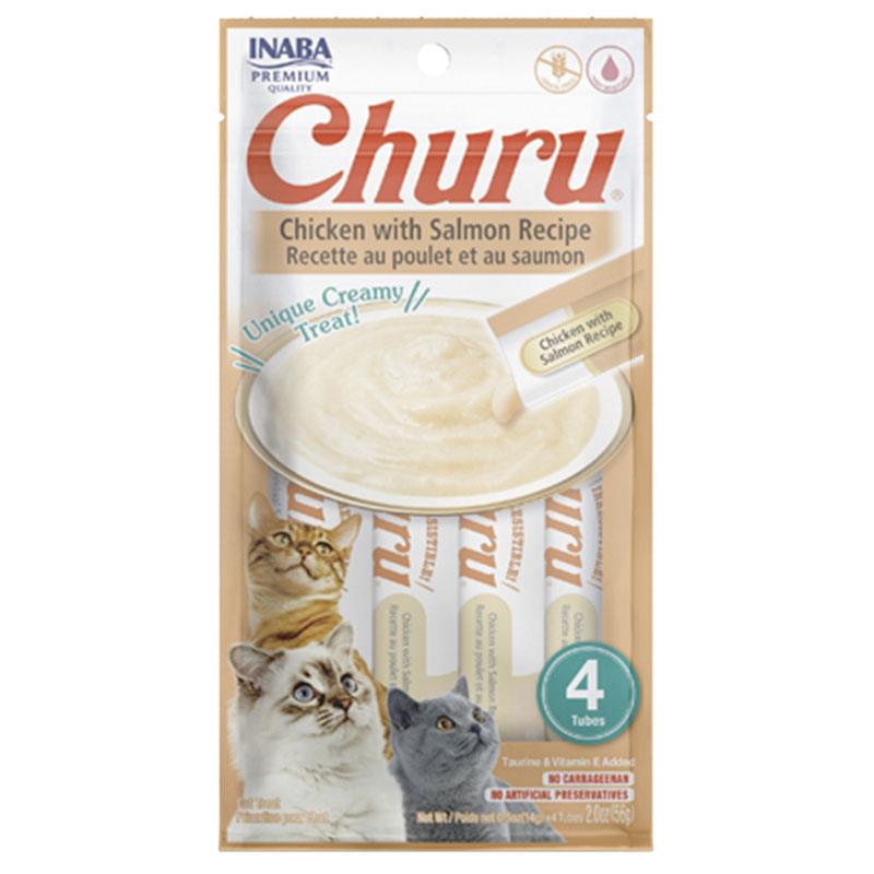 Inaba Churu Gato Pollo con Salmón (4 Tubos) 1 Alimento Inaba Churu Gato Pollo con Salmón (4 Tubos) para perros