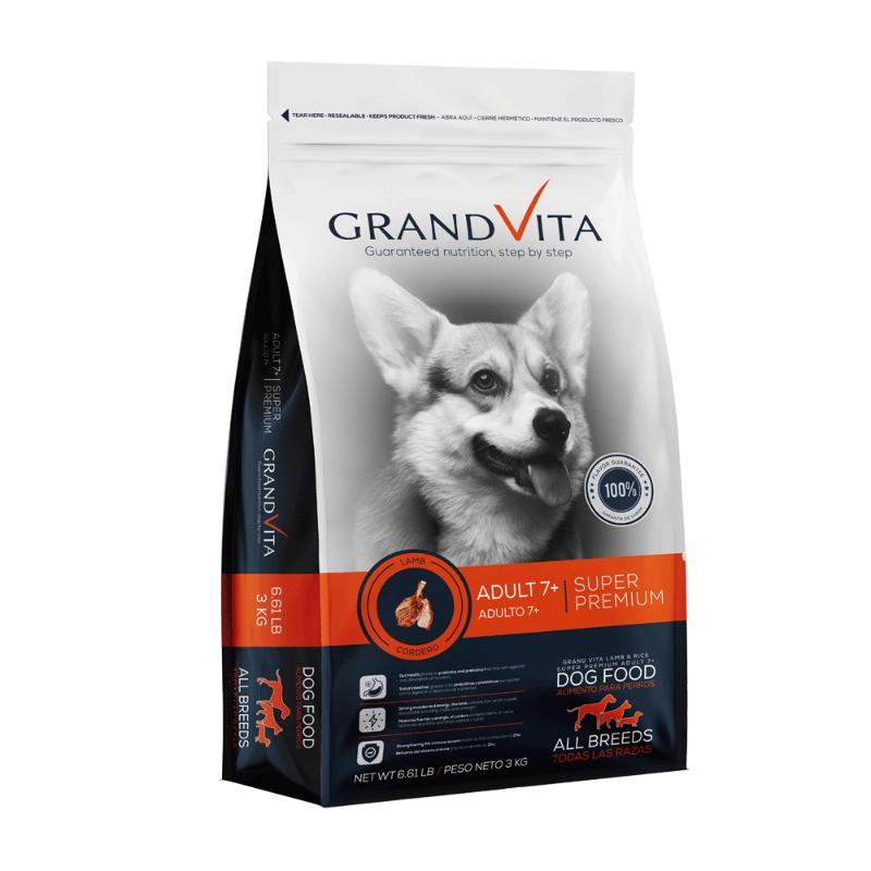 Grand Vita Adulto Mayor Cordero +7 1 Alimento Grand Vita Adulto Mayor Cordero +7 para perros