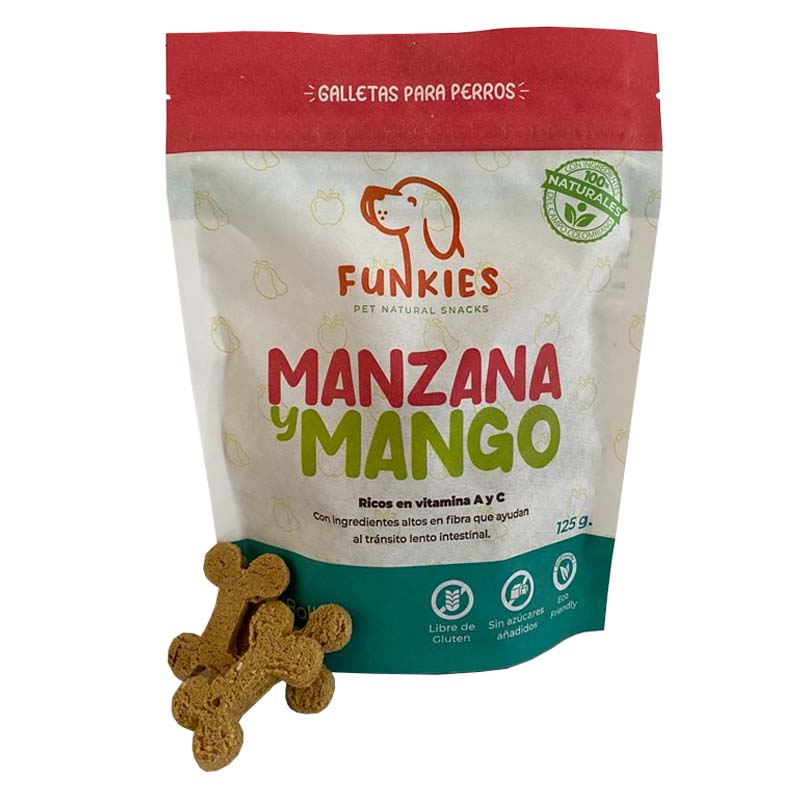 Funkies Galletas Naturales de Manzana y Mango 125 g 4 Empaque Funkies Galletas Naturales de Manzana y Mango 125 g de 125 g