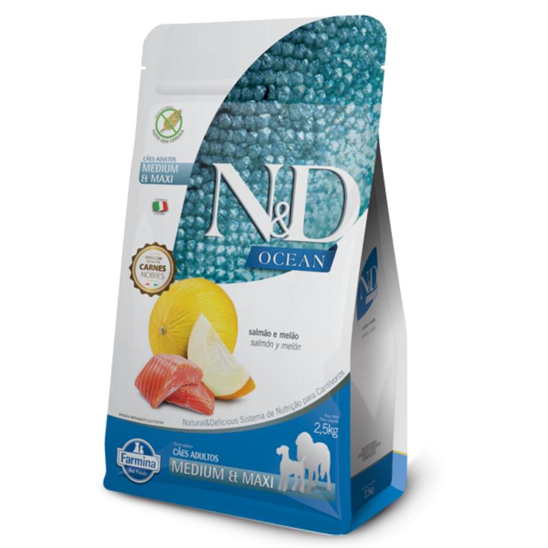 N&D Ocean Adult Medium & Maxi Salmón y Bacalao 1 Alimento N&D Ocean Adult Medium & Maxi Salmón y Bacalao para perros