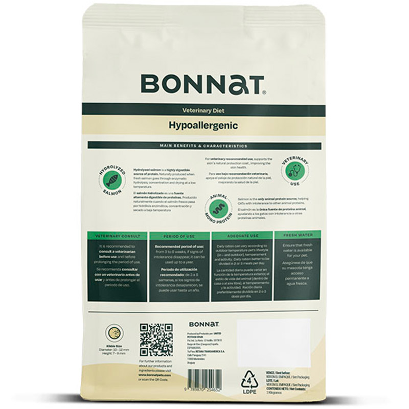 Bonnat Veterinary Diet Canine Hypoallergenic 2 Empaque Bonnat Veterinary Diet Canine Hypoallergenic de 2 kg