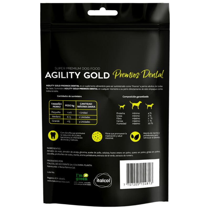 Agility Gold Snacks Dental 150 g 2 Empaque Agility Gold Snacks Dental 150 g de 150g