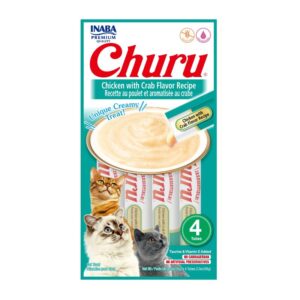 Alimento Inaba Churu Gato Pollo con Cangrejo (4 Tubos) para perros