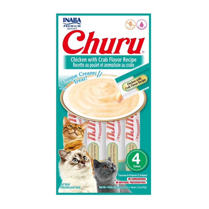 Inaba Churu Gato Pollo con Cangrejo (4 Tubos) 1 Alimento Inaba Churu Gato Pollo con Cangrejo (4 Tubos) para perros