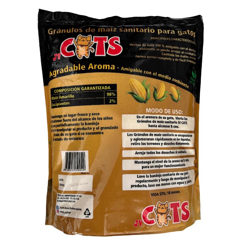 JV Cats Arena de Gránulos de Maíz para Gato 3 Empaque JV Cats Arena de Gránulos de Maíz para Gato de 4 kg