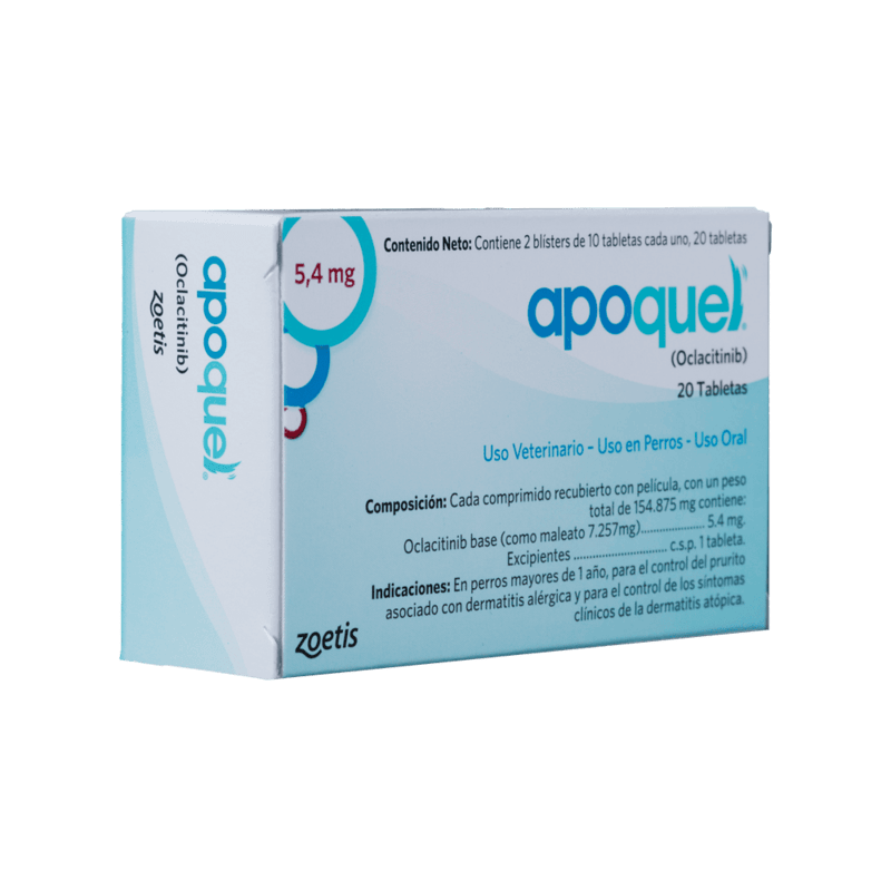Apoquel Tratamiento Dermatológico Contra el Prurito 3 Empaque Apoquel Tratamiento Dermatológico Contra el Prurito de 5.4 mg 20 medicamentos
