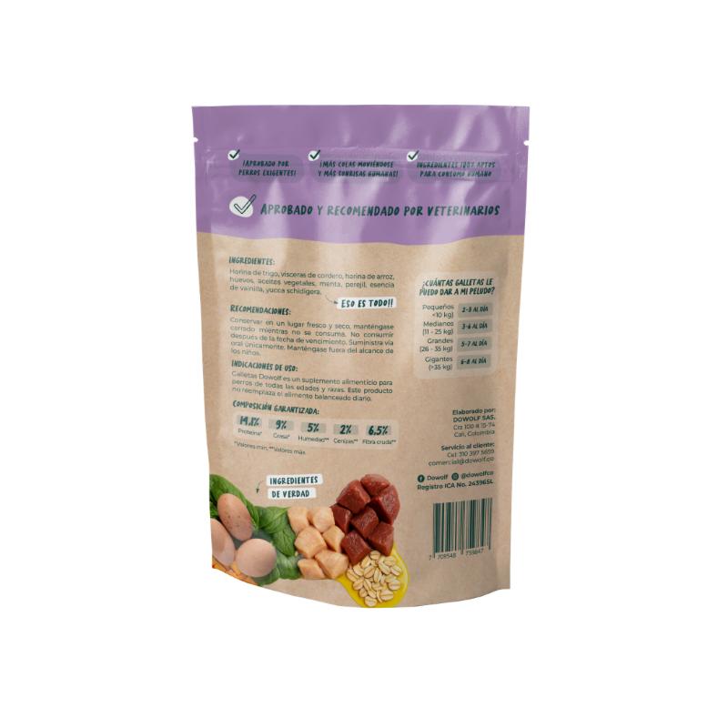 Dowolf Galletas de Cordero Menta y Perejil 200 g 2 Empaque Dowolf Galletas de Cordero Menta y Perejil 200 g de 200 g