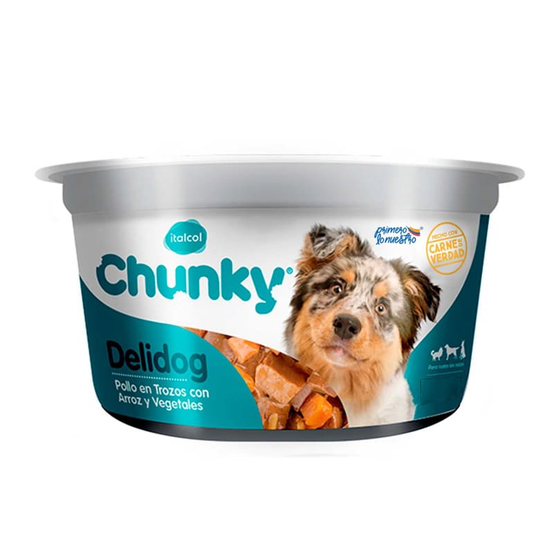 Chunky Delidog Pote Pollo, Arroz y Vegetales 310 g 1 Alimento Chunky Delidog Pote Pollo, Arroz y Vegetales 310 g para perros