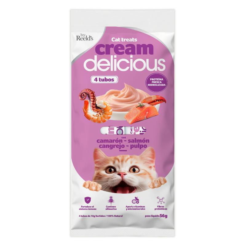 Reeld's Cream Delicious Snack Líquido Surtido para Gato 1 Alimento Reeld's Cream Delicious Snack Líquido Surtido para Gato para perros
