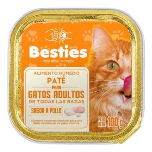 Alimento Besties Paté Alimento Húmedo Gatos Adultos Sabor Pollo para perros
