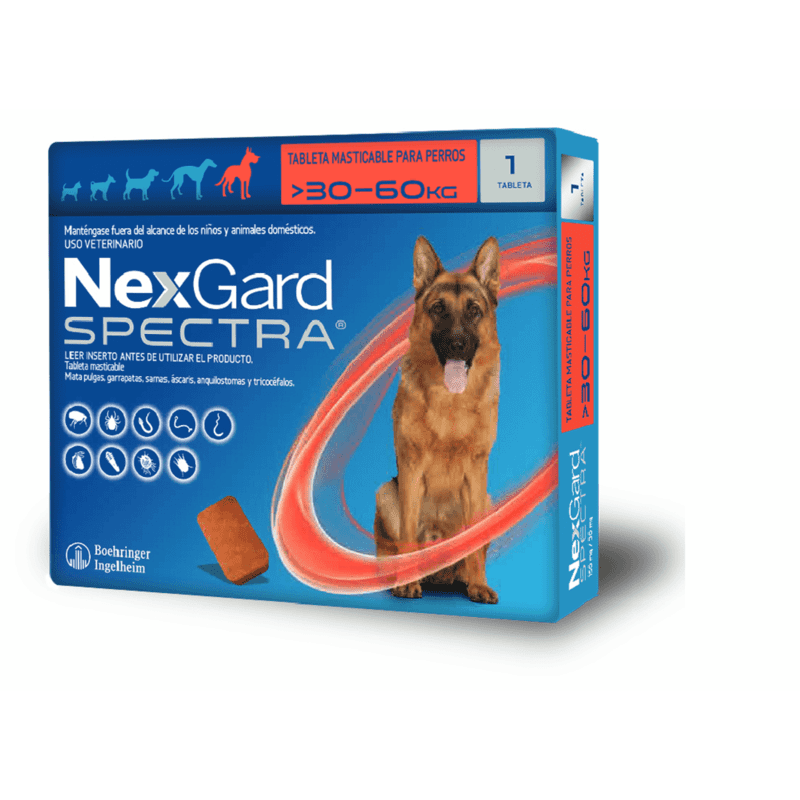 NexGard Spectra Antipulgas para Perros de 30.1 a 60 kg 1 NexGard Spectra Antipulgas para Perros de 30.1 a 60 kg para perros