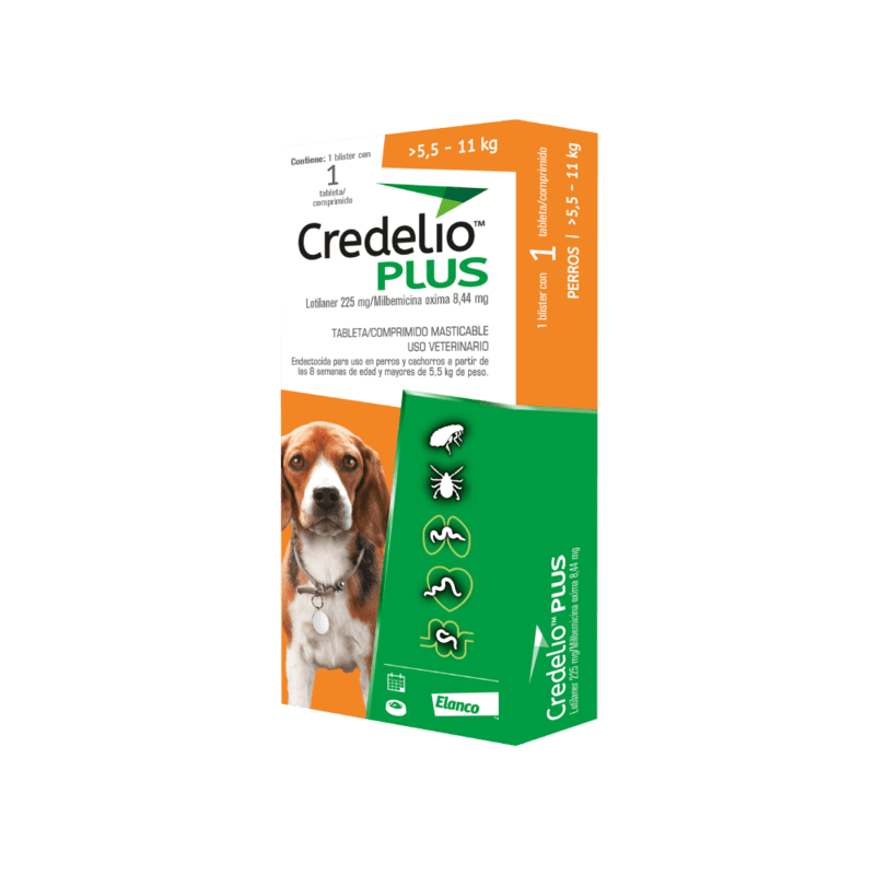 Credelio Plus Antipulgas para Perros de 5.5 a 11 kg 1 Credelio Plus Antipulgas para Perros de 5.5 a 11 kg para perros