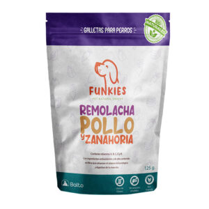 Alimento Funkies Galletas Naturales de Remolacha Pollo y Zanahoria 125 g para perros