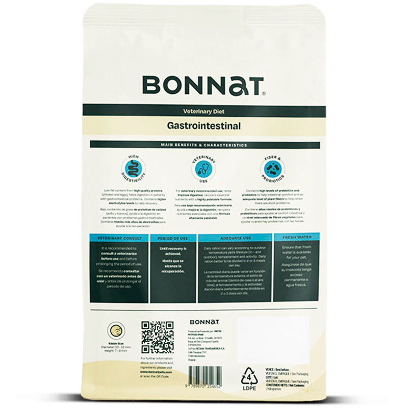 Bonnat Veterinary Diet Gastrointestinal 2 kg 2 Empaque Bonnat Veterinary Diet Gastrointestinal 2 kg de 2 kg