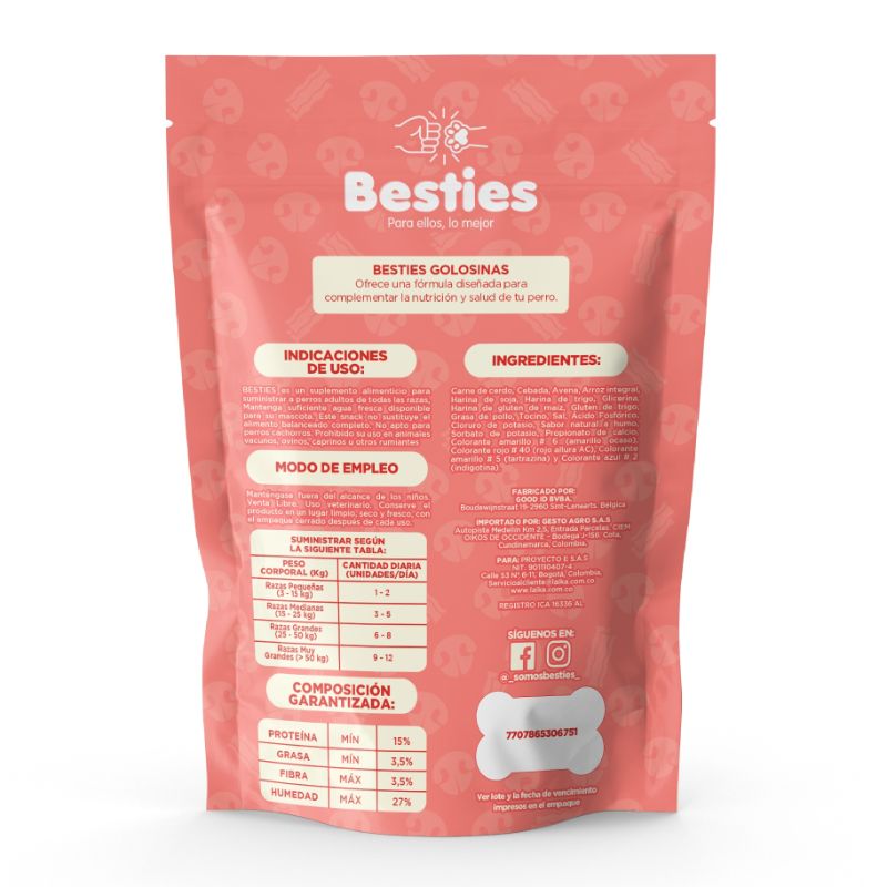 Besties Tiras Suaves Sabor Tocineta 170 g 2 Empaque Besties Tiras Suaves Sabor Tocineta 170 g de 170 g