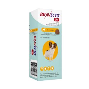 Bravecto 37 Días Antipulgas para Perros de 2 a 4.5 kg (1 Tableta) para perros