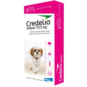 Credelio Antipulgas para Perros de 2.5 a 5.5 kg para perros