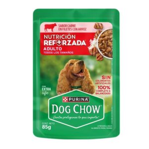 Alimento Dog Chow Pouch Carne Adulto Todos los Tamaños 85 g para perros