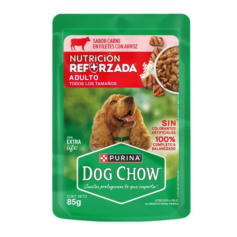 Dog Chow Pouch Carne Adulto Todos los Tamaños 85 g 1 Alimento Dog Chow Pouch Carne Adulto Todos los Tamaños 85 g para perros