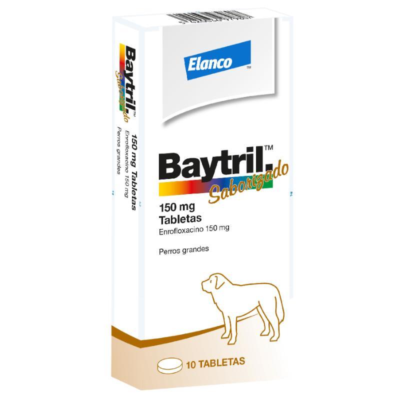 Baytril 150 mg Enrofloxacina Antibiótico (Caja x 10 Tabletas) 1 Baytril 150 mg Enrofloxacina Antibiótico (Caja x 10 Tabletas) para perros