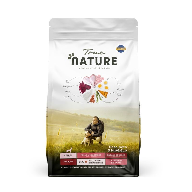 True Nature Adulto Razas Pequeñas Pollo y Vegetales 1 Alimento True Nature Adulto Razas Pequeñas Pollo y Vegetales para perros