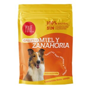 Alimento Pixie Galletas Miel y Zanahoria 100 g para perros